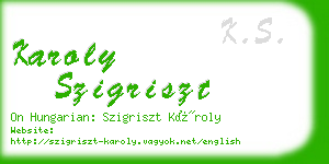 karoly szigriszt business card